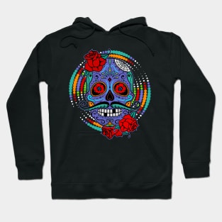 SUGAR SKULL mustache dots roses Hoodie